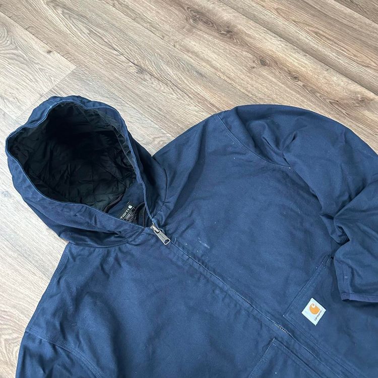 Carhartt Navy Blue Hooded Utility Jacket image 2